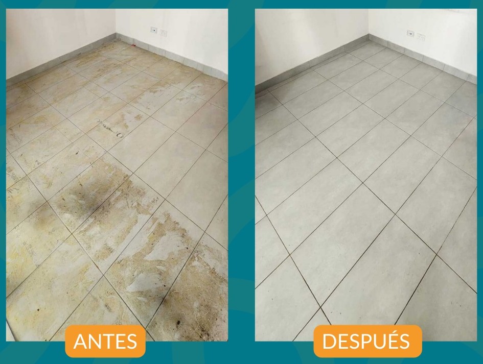 Piso baldosa antes y después Neeyo